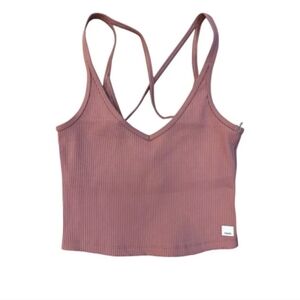 Women's Vuori Ribbed Crop Tank Top - Size Medium